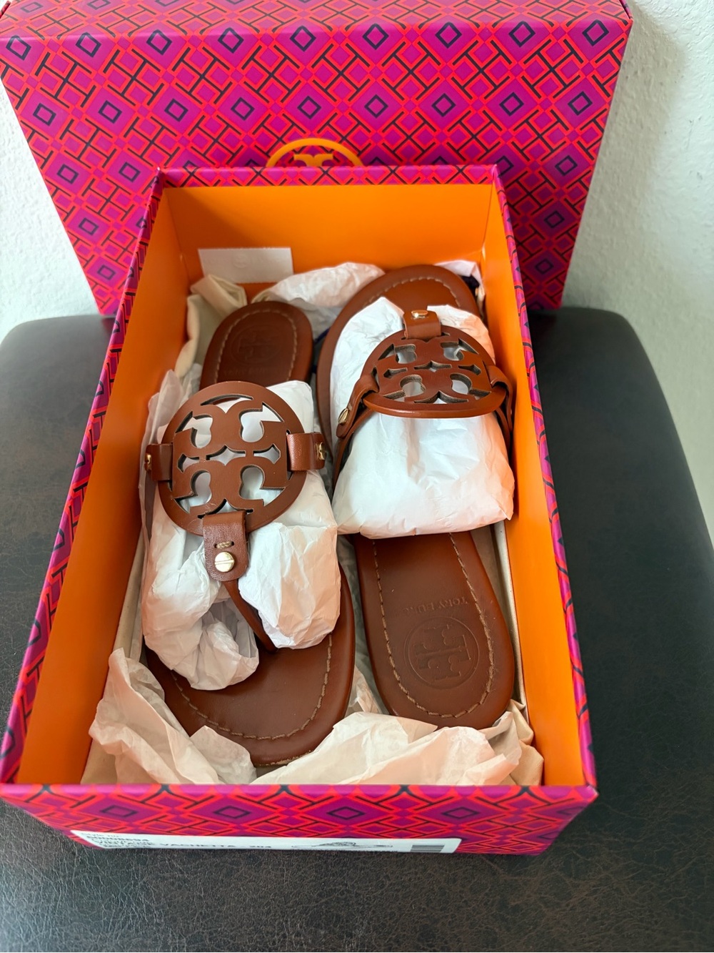Tory Burch Miller VINTAGE VACHETTA Sandals 8